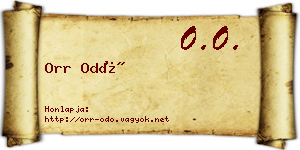 Orr Odó névjegykártya